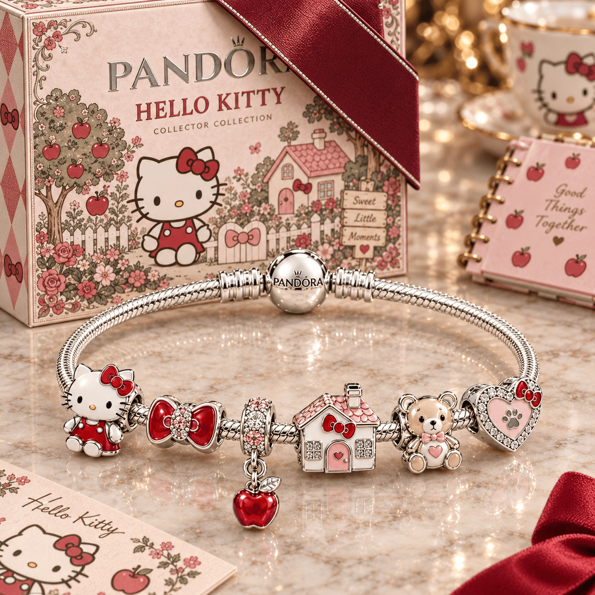 HLKT Silver Charm Bracelet Set PTKL