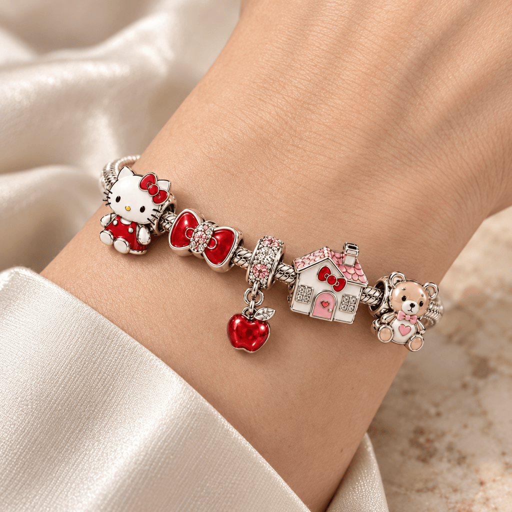 HLKT Silver Charm Bracelet Set PTKL