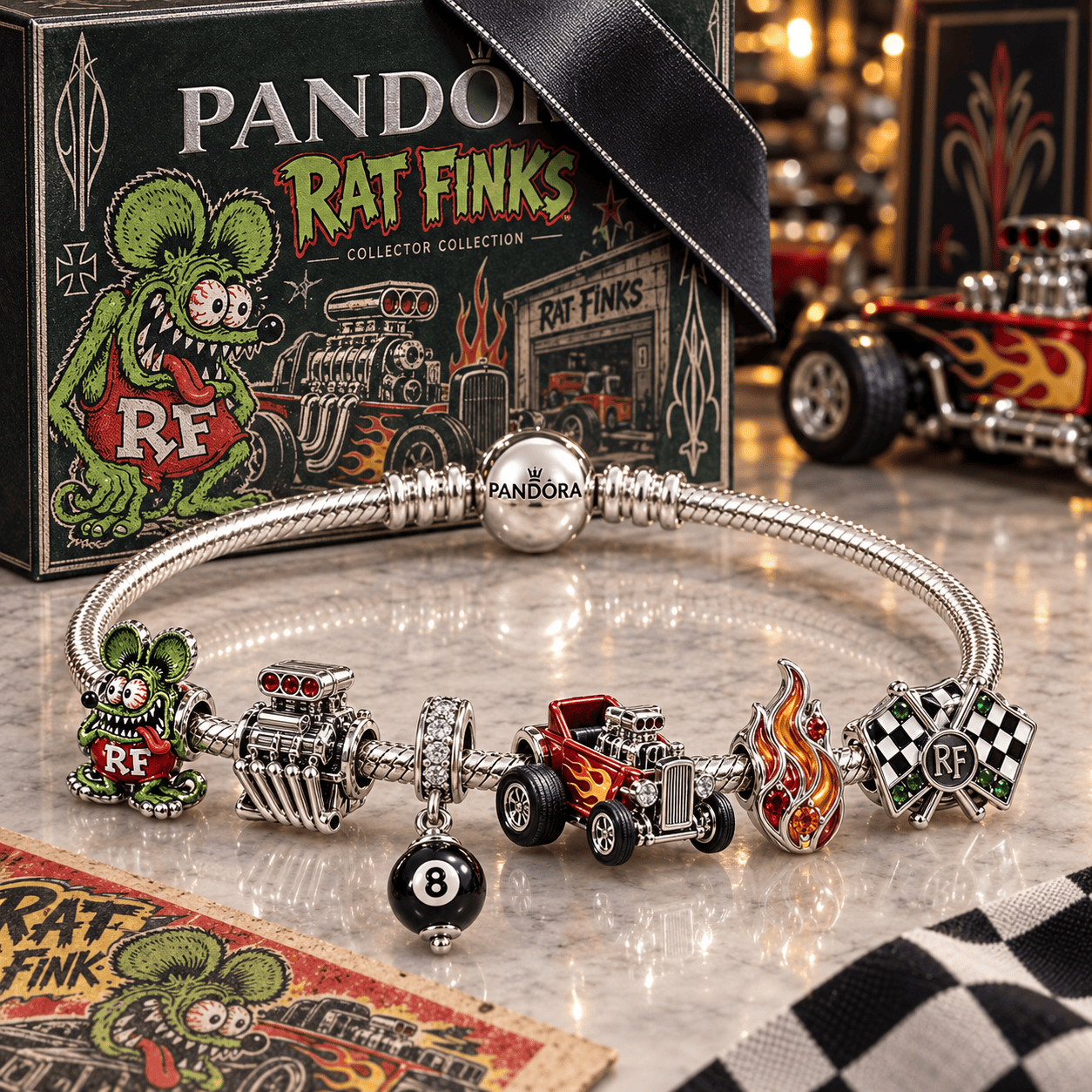 RFK Silver Charm Bracelet Set PTKL