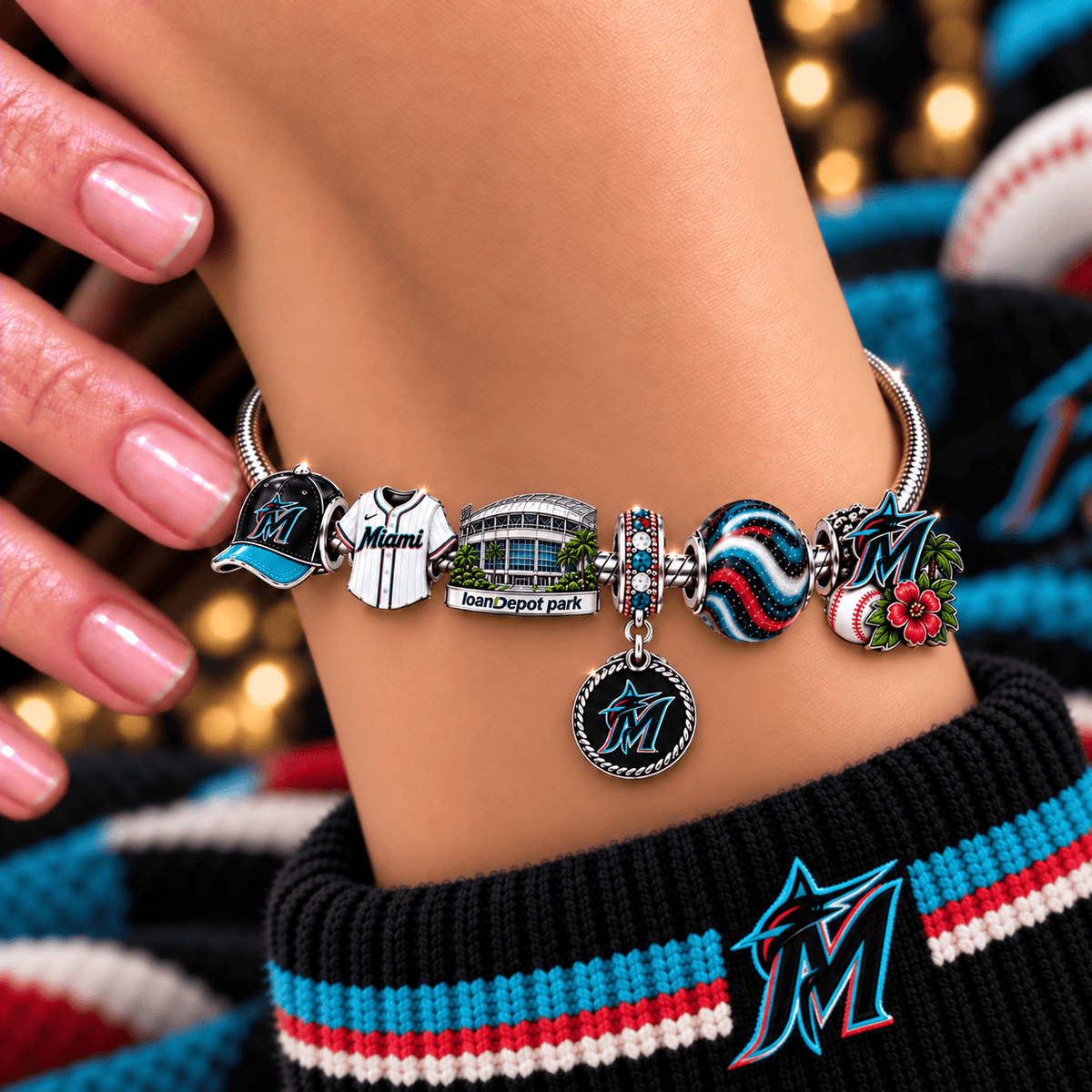 MMA Silver Charm Bracelet Set NHVH