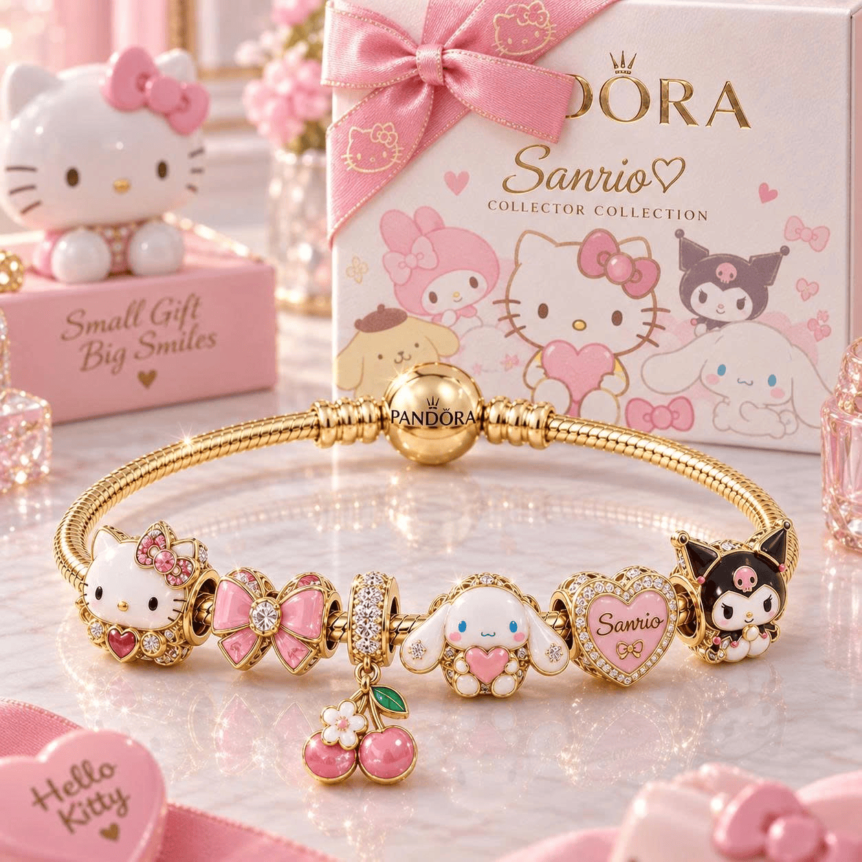 SRIO Gold Charm Bracelet Set VTH