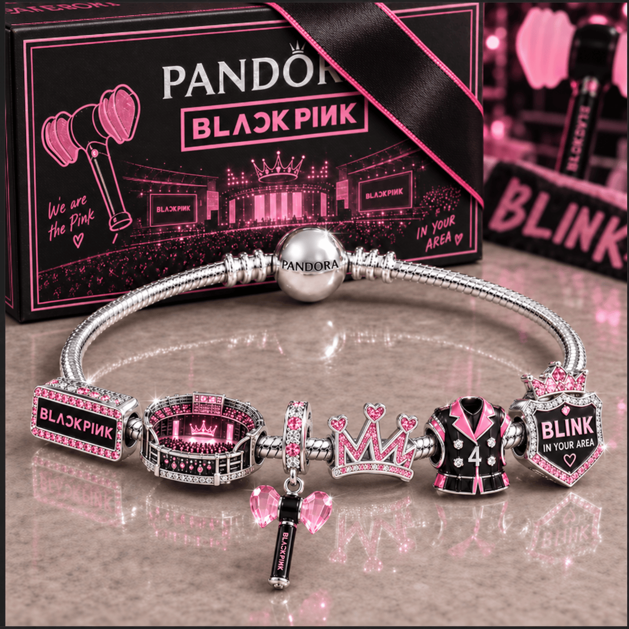 BLPK Silver Charm Bracelet Set NTVA