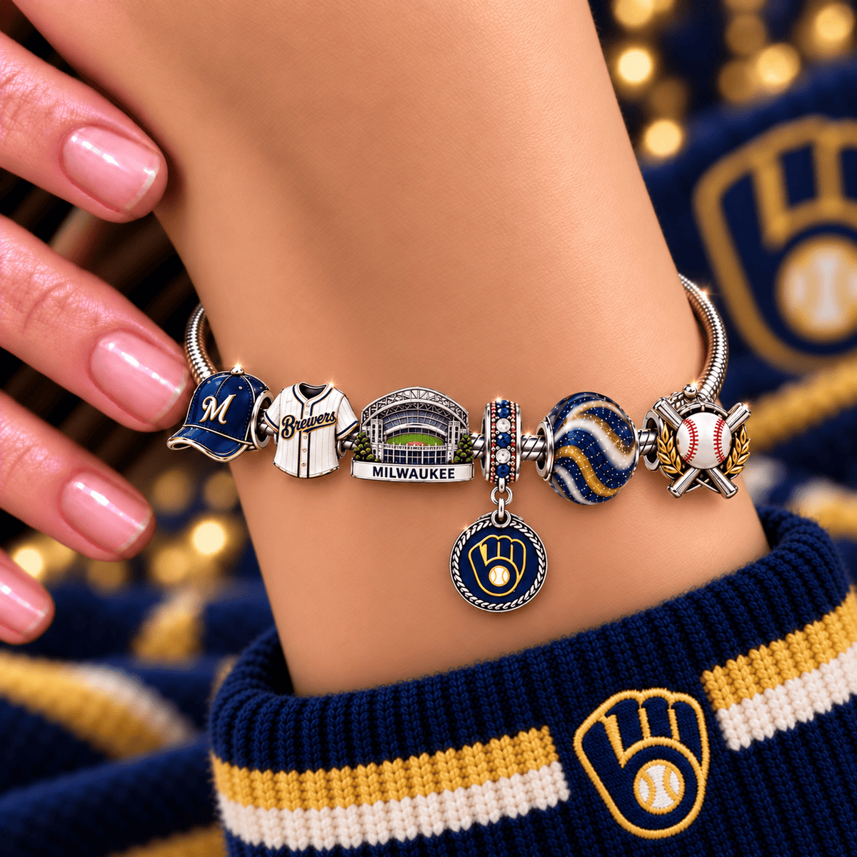 MLKB Silver Charm Bracelet Set NHVH