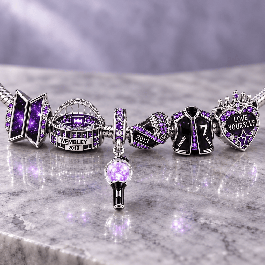 BTS Silver Charm Bracelet Set NTVA