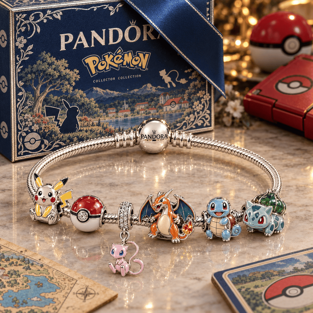 PKM Silver Charm Bracelet Set PTKL