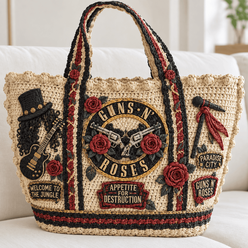 GNR Straw-Style Embellished Tote Bag HTTT
