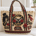 GNR Straw-Style Embellished Tote Bag HTTT