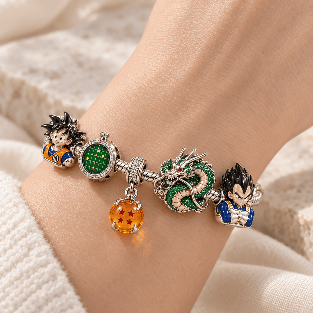 DRGB Silver Charm Bracelet Set PTKL