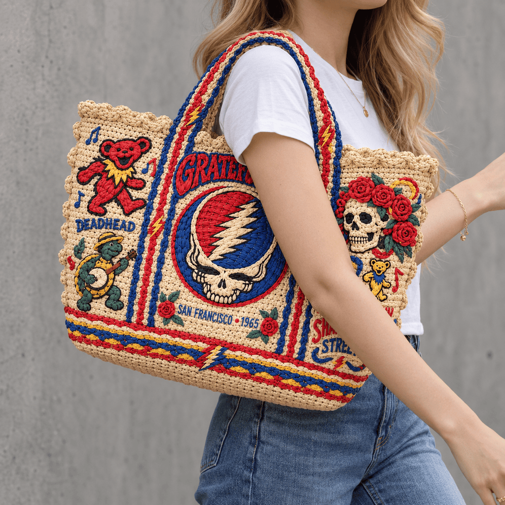 GRFD Straw-Style Embellished Tote Bag HTTT