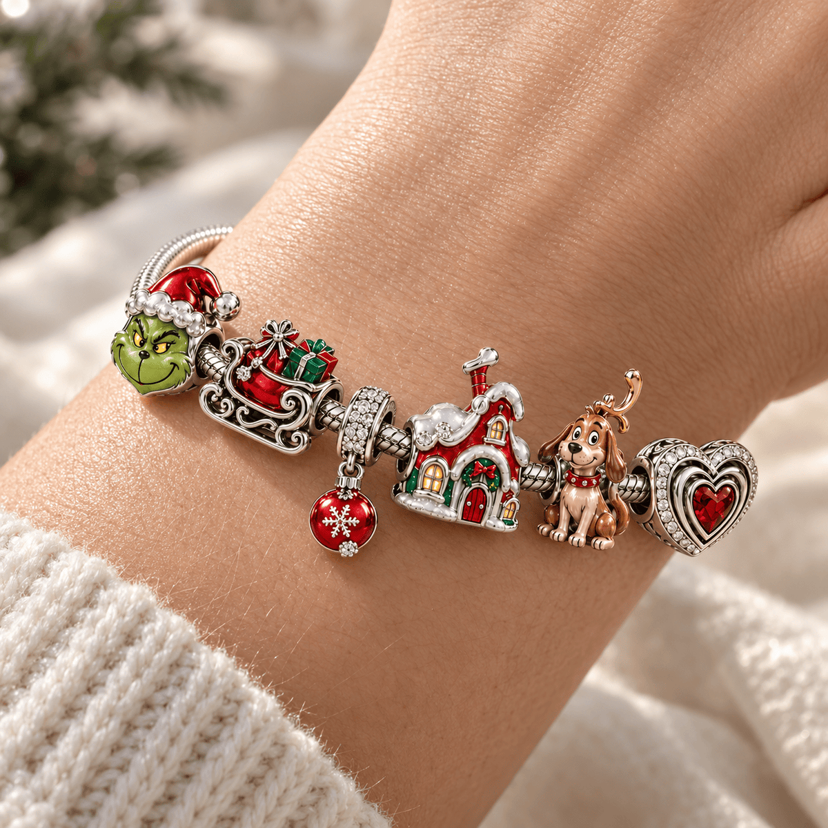 TGR Silver Charm Bracelet Set PTKL