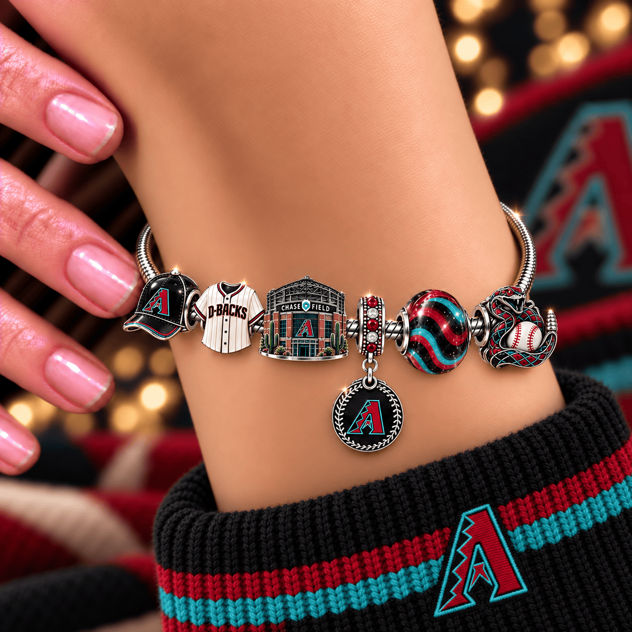 AZDB Silver Charm Bracelet Set NHVH