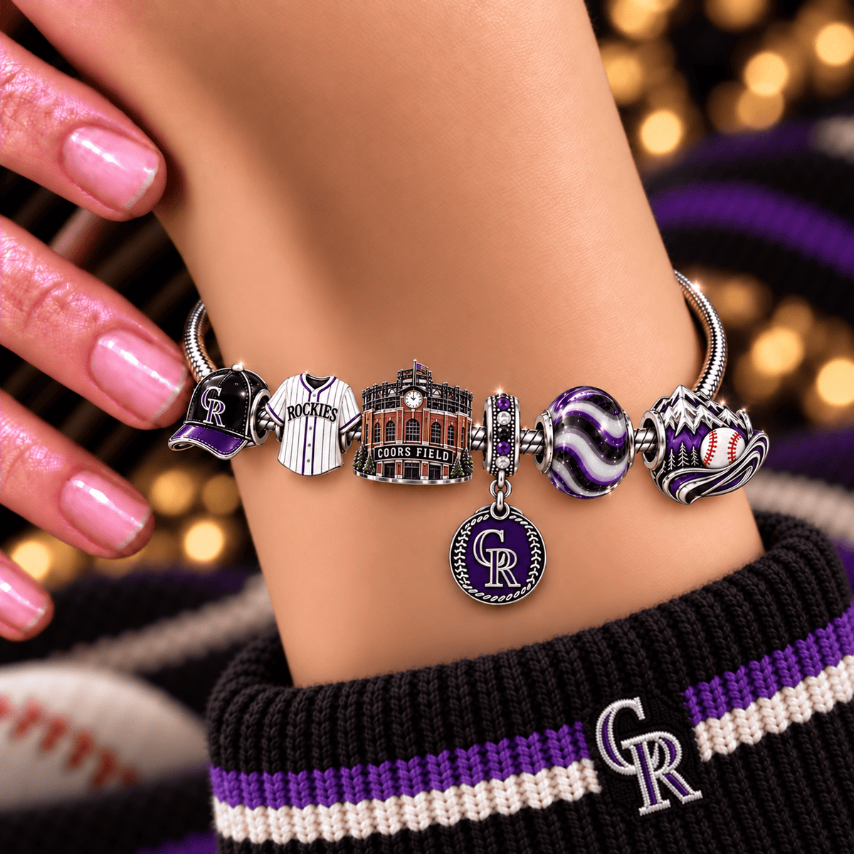 CLRDR Silver Charm Bracelet Set NHVH