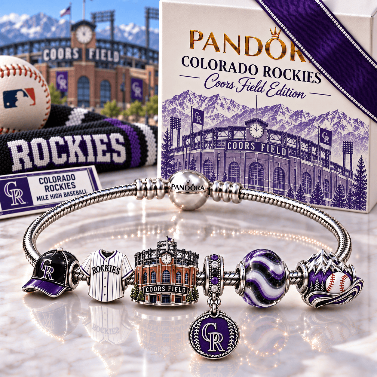 CLRDR Silver Charm Bracelet Set NHVH