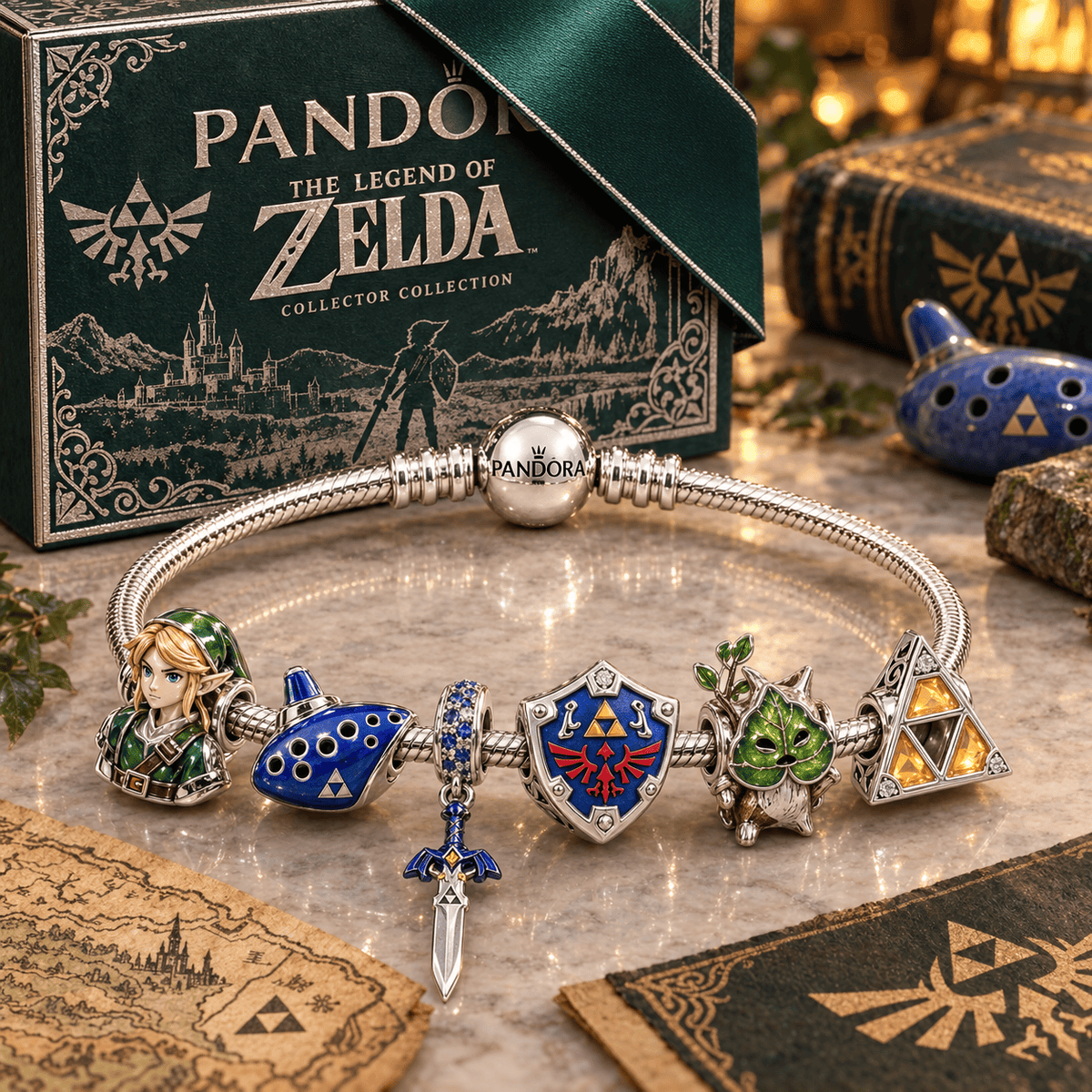 TLOZ Silver Charm Bracelet Set PTKL