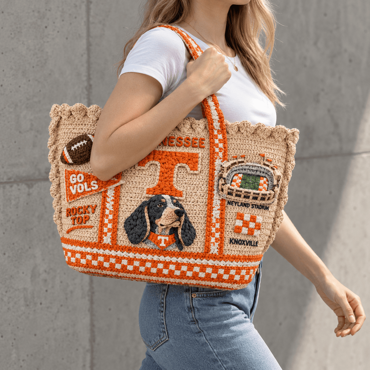 TVF Straw-Style Embellished Tote Bag HTTT