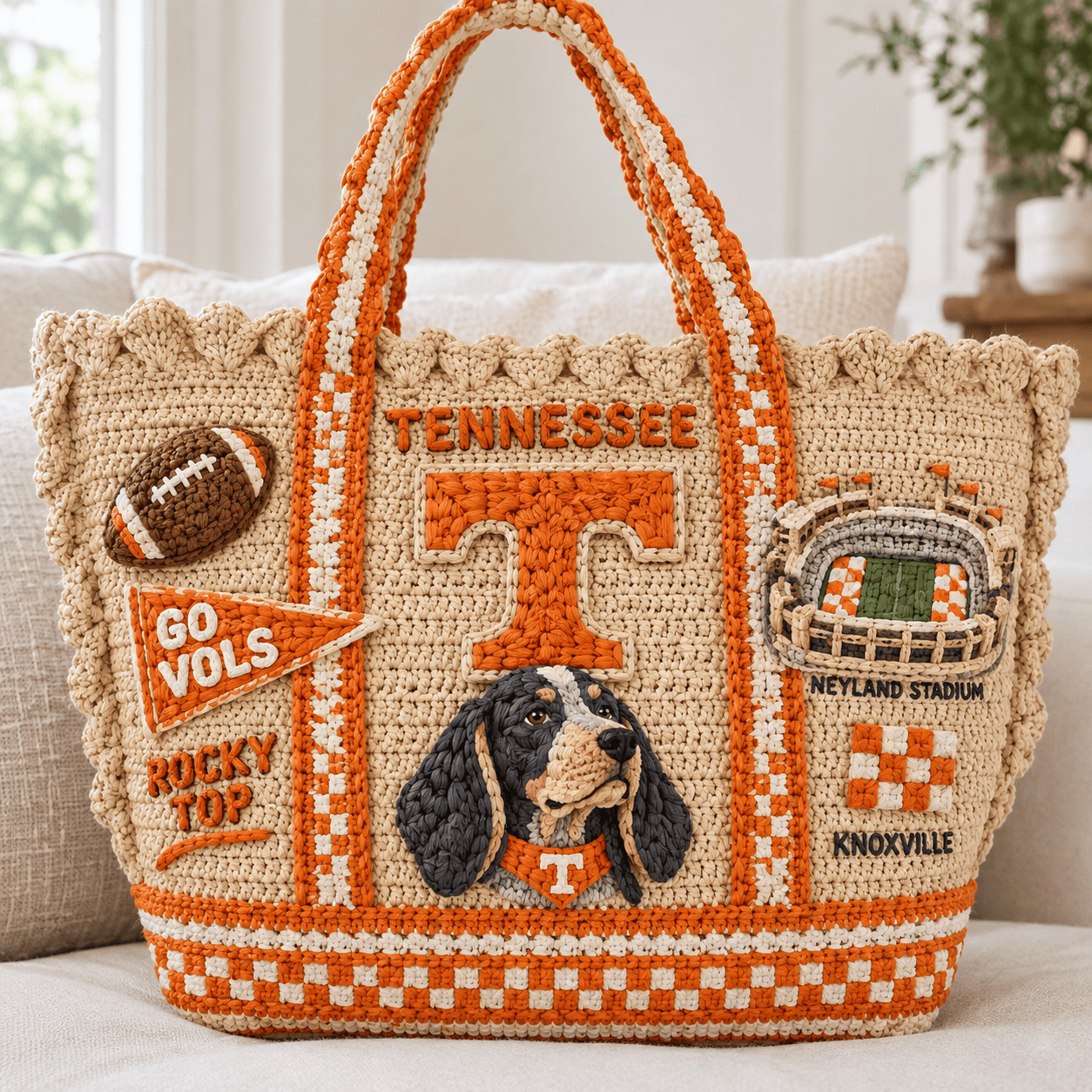 TVF Straw-Style Embellished Tote Bag HTTT