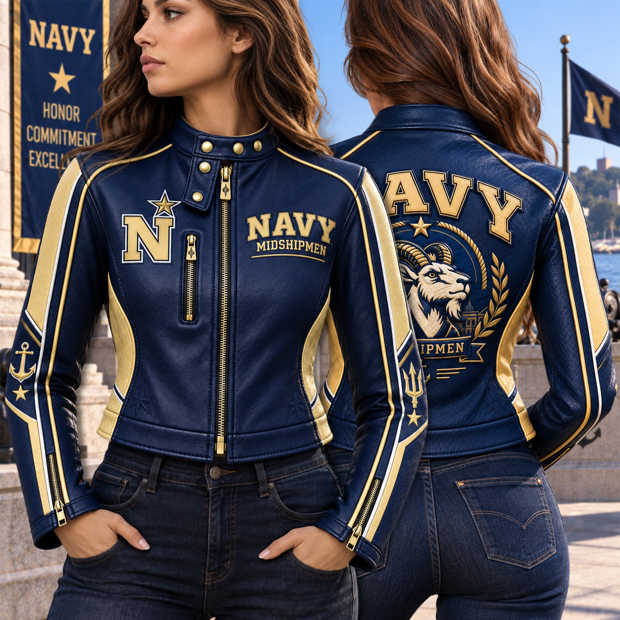 Premium NMSM Cropped Leather Zipper Jacket TTMH