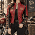 Premium RYEF Cropped Leather Zipper Jacket PVNA