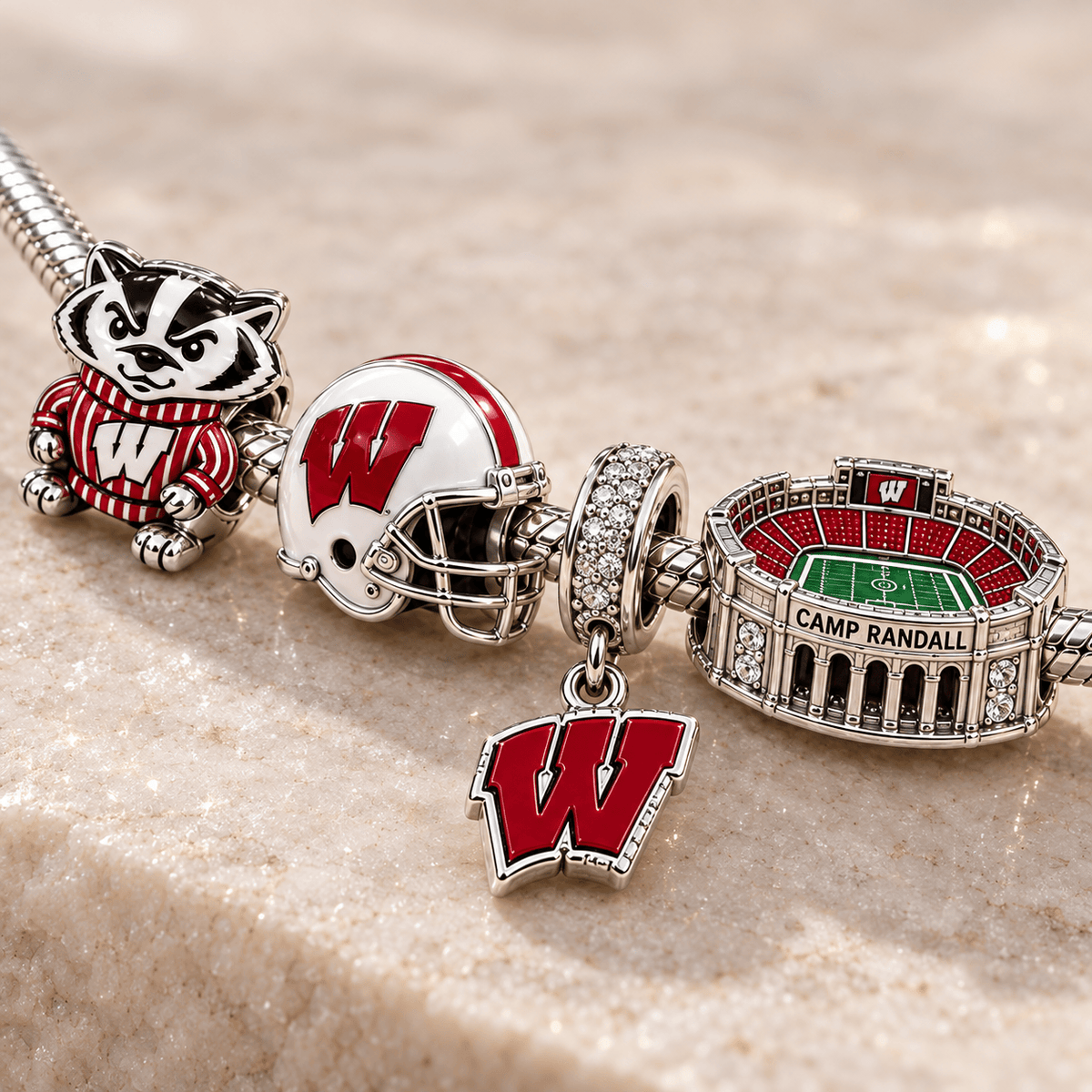 WBG Silver Charm Bracelet Set PTKL