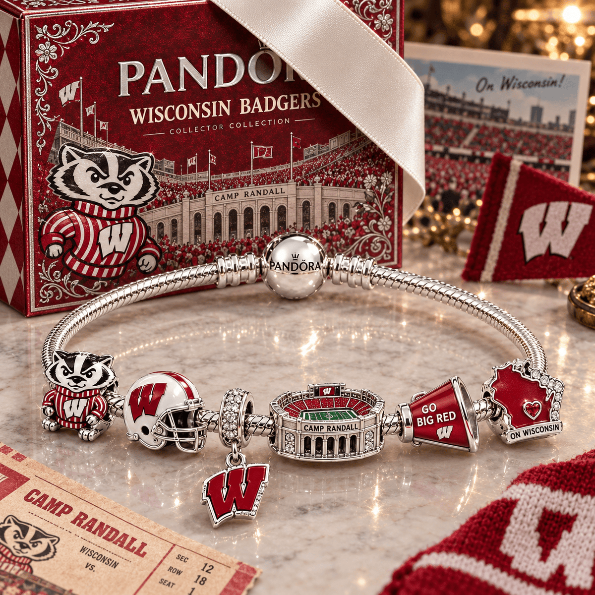WBG Silver Charm Bracelet Set PTKL