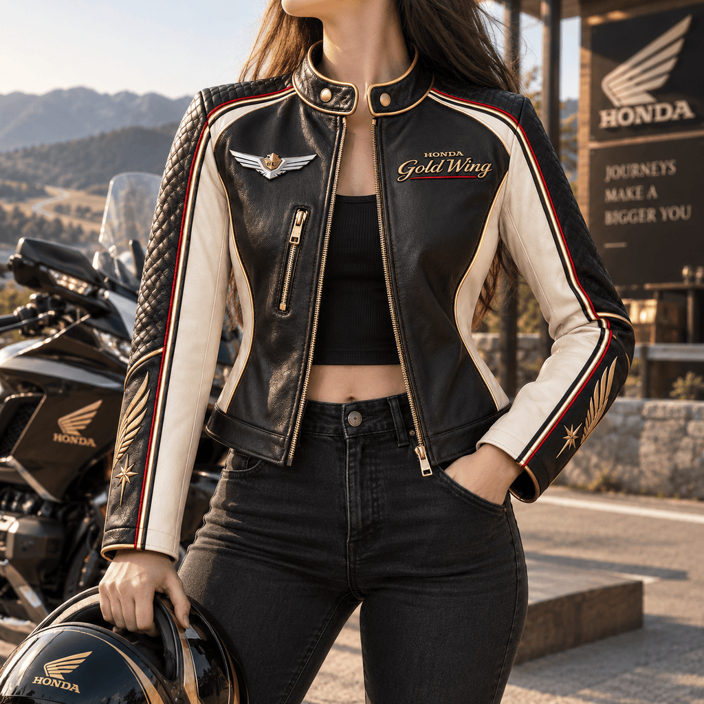 Premium HNDG Cropped Leather Zipper Jacket PVNA