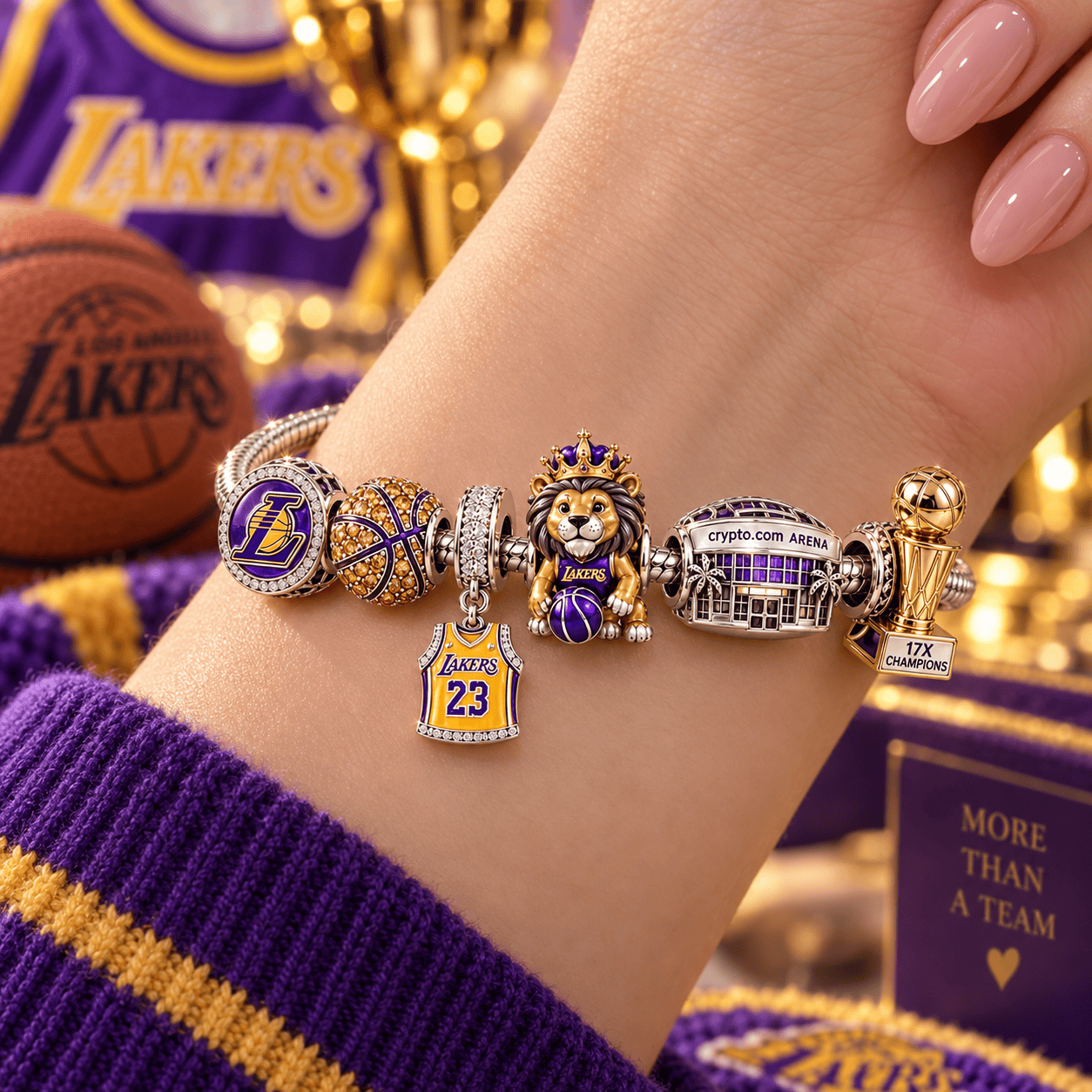 LAL Silver Charm Bracelet Set VTH