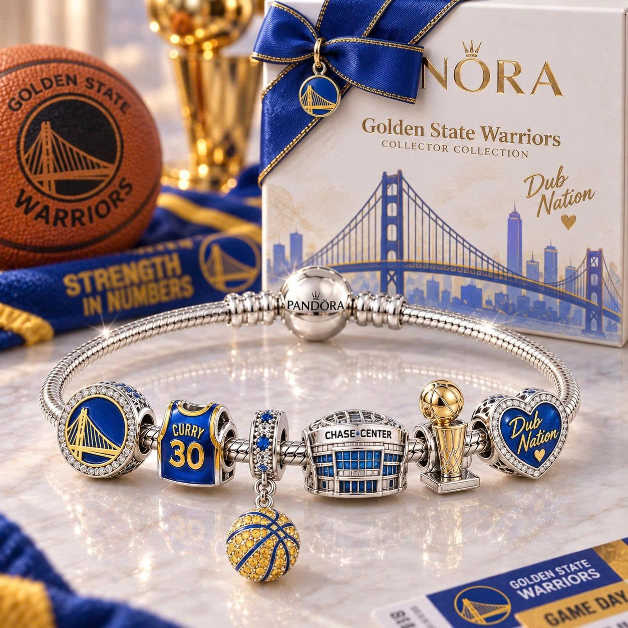 GSW Silver Charm Bracelet Set VTH