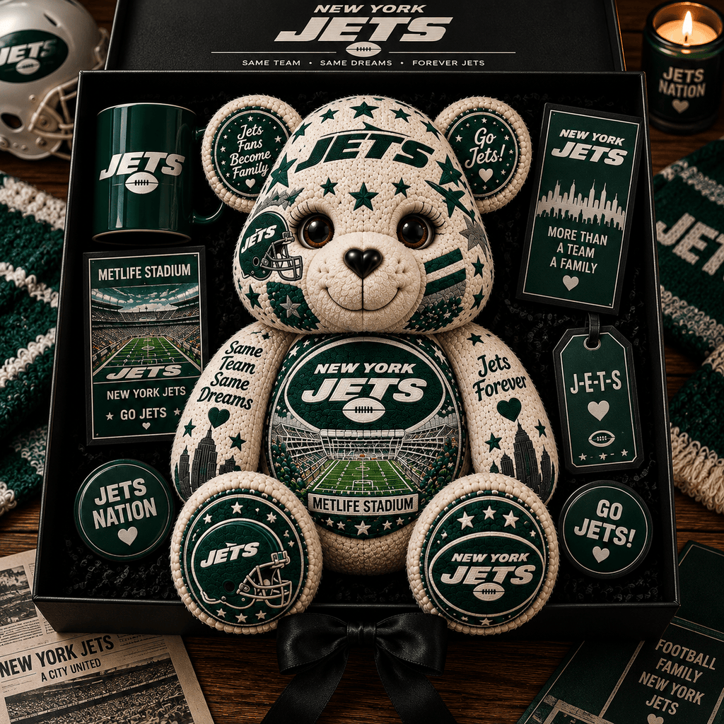 NYJ Bear Custom Shaped Pillow