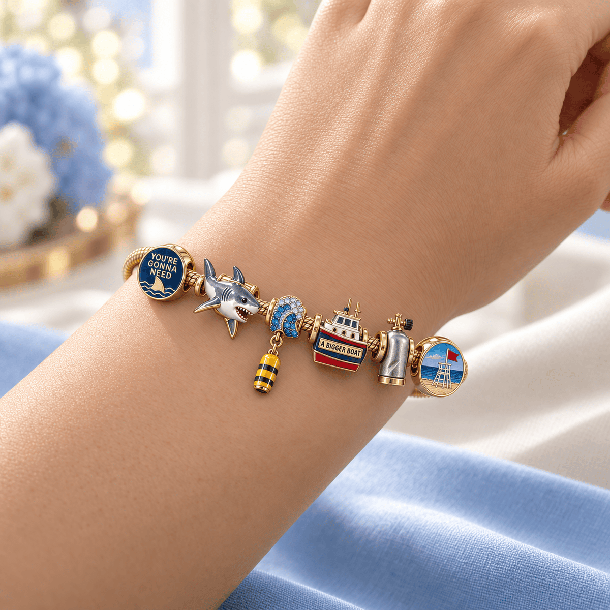 JAWS Gold Charm Bracelet Set HQH