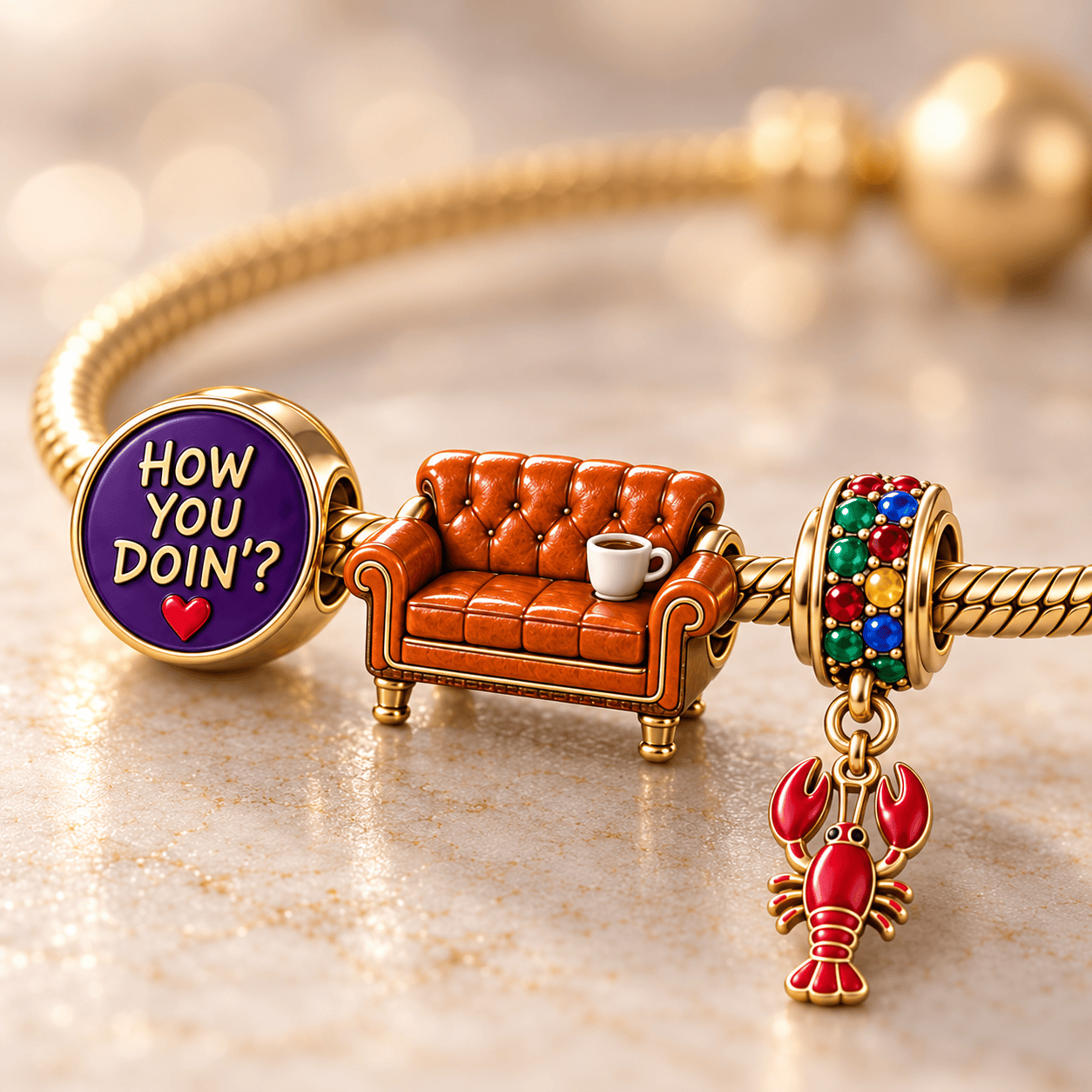 FRS Gold Charm Bracelet Set HQH