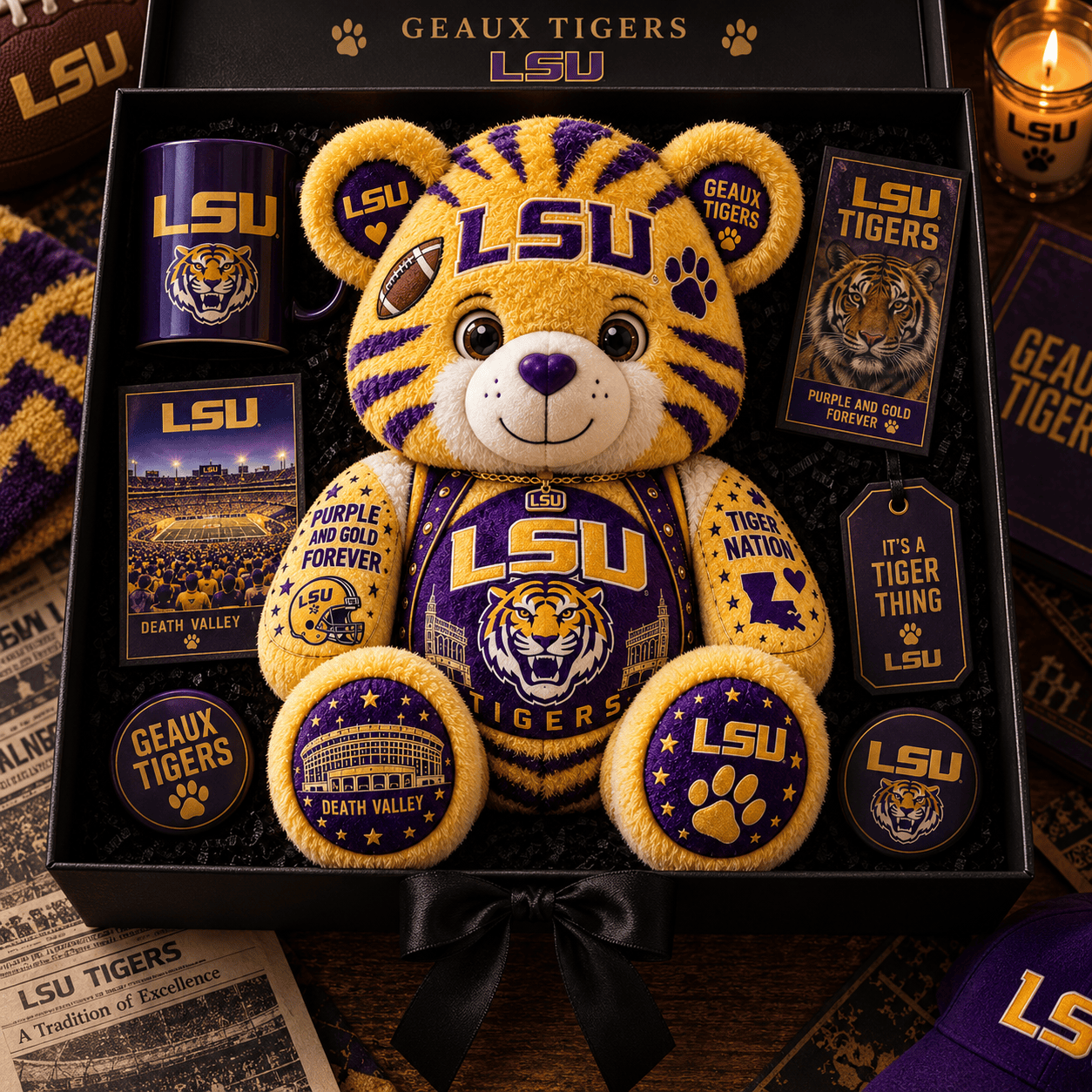 LSU Bear Custom Shaped Pillow