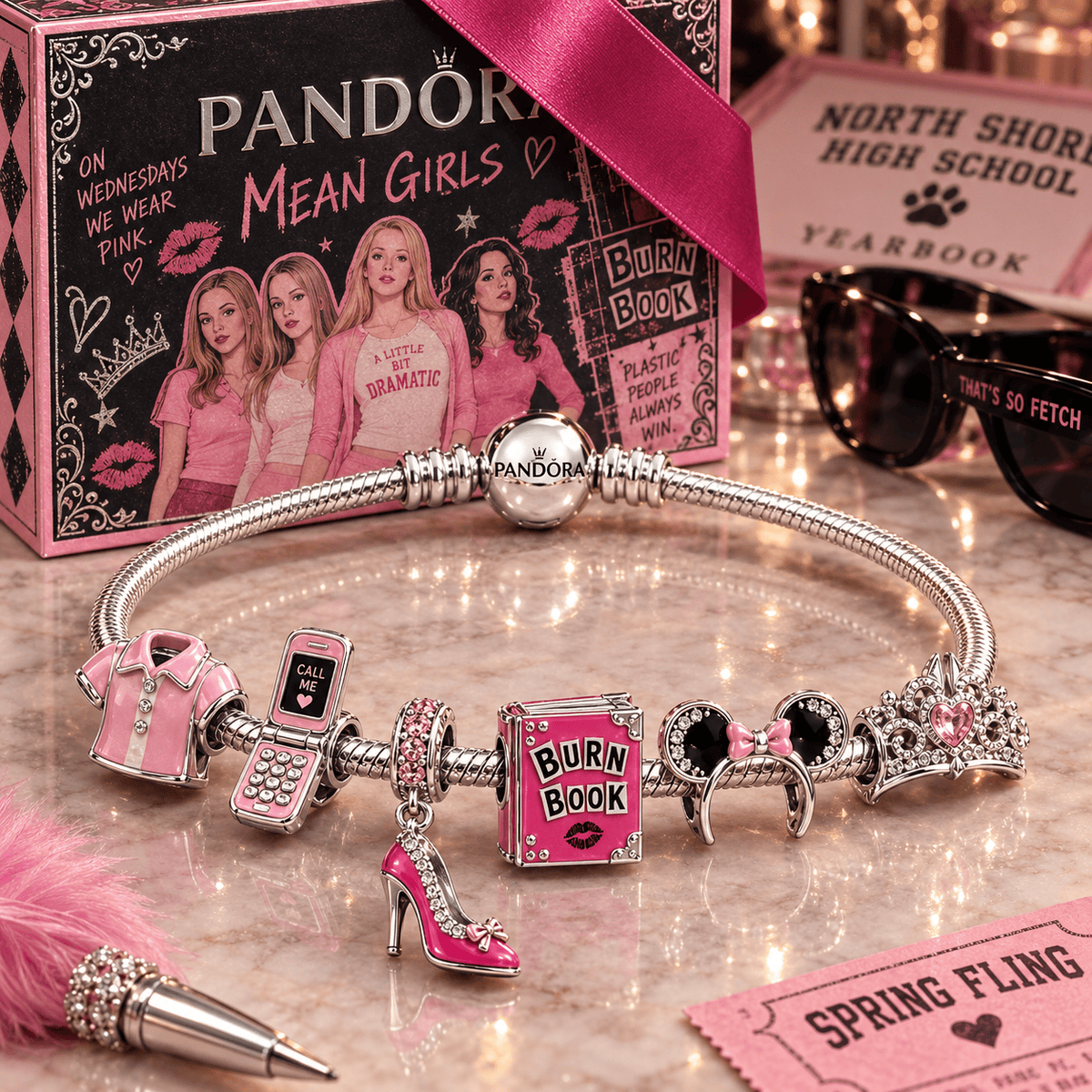 MGL Silver Charm Bracelet Set PTKL