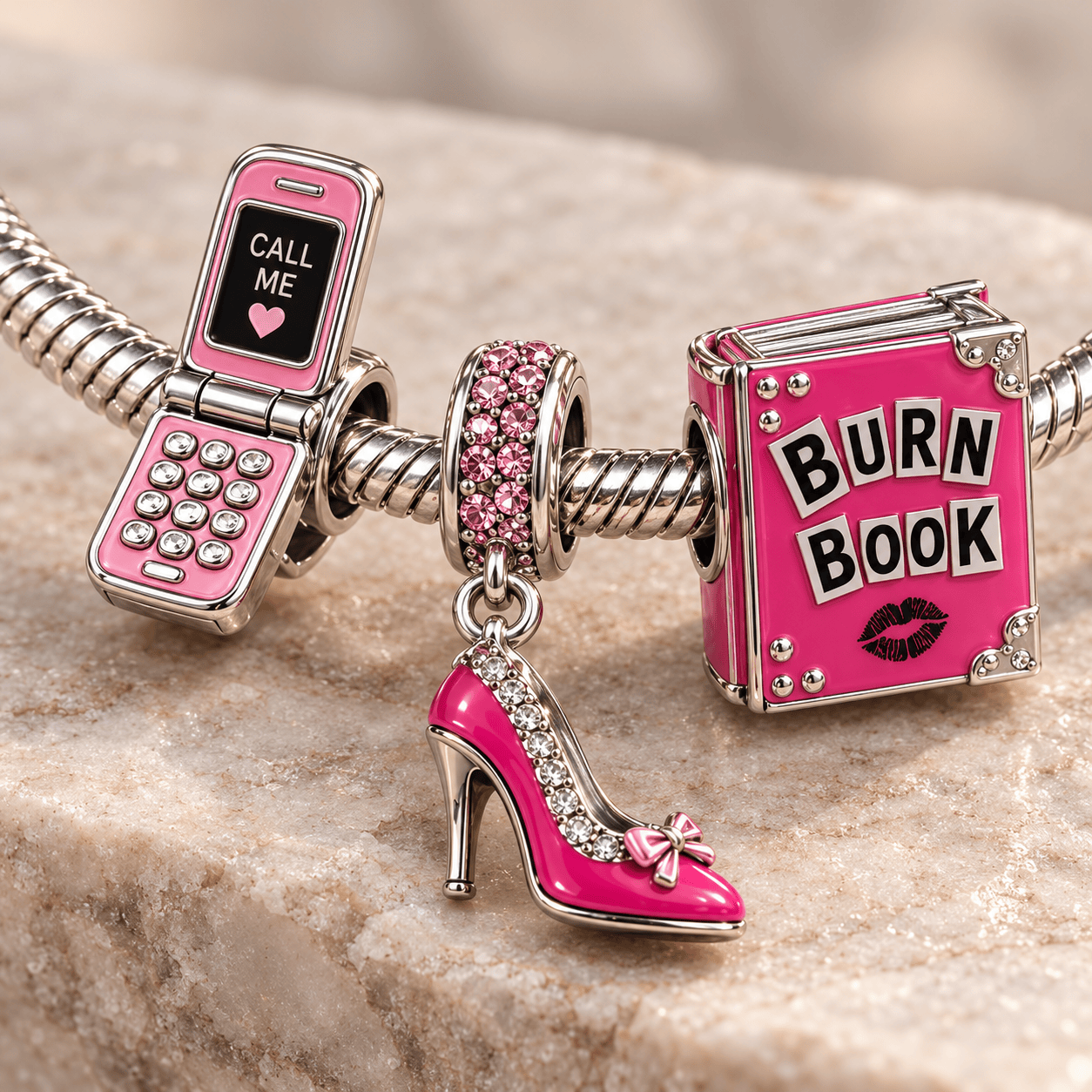 MGL Silver Charm Bracelet Set PTKL
