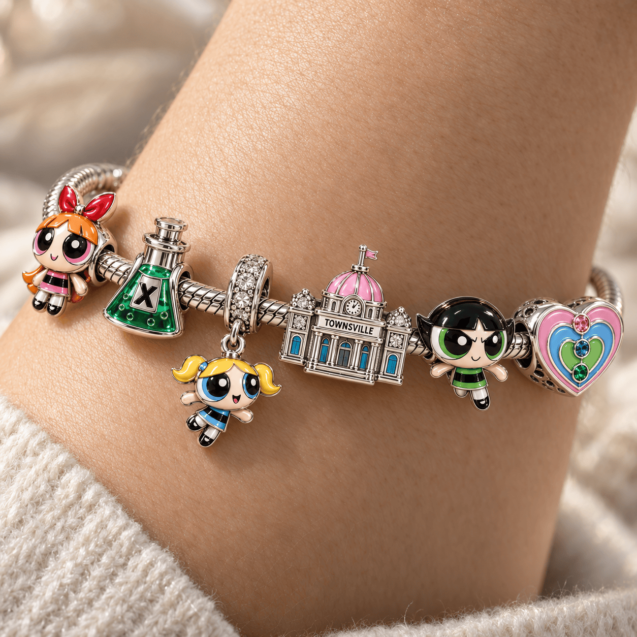 TPPG Silver Charm Bracelet Set PTKL
