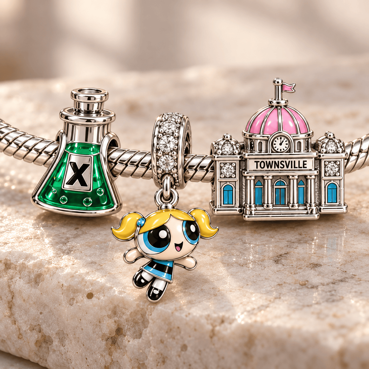 TPPG Silver Charm Bracelet Set PTKL