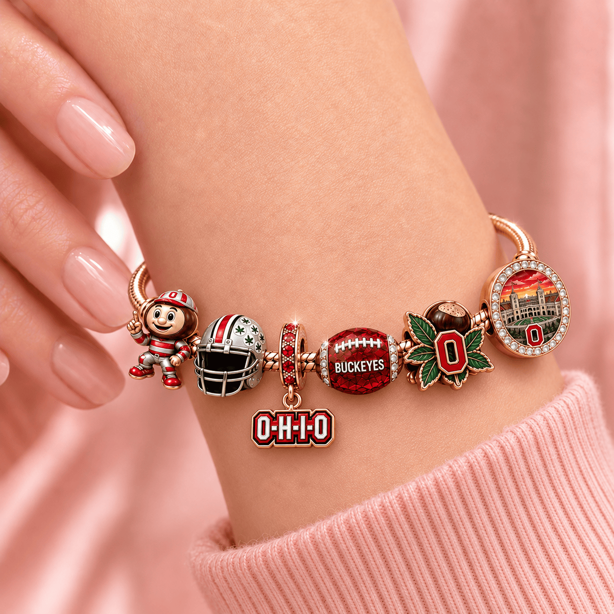 OSB Rose Gold Charm Bracelet Set TMH