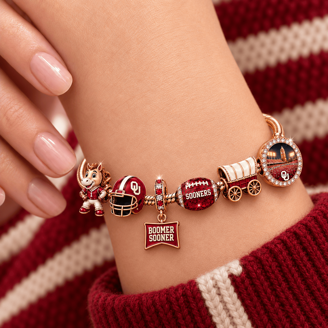 OSN Rose Gold Charm Bracelet Set TMH
