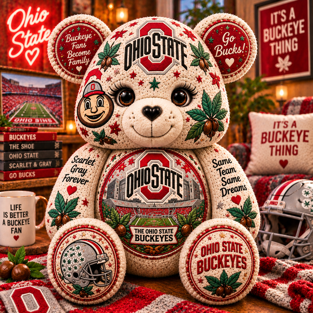 OSB Bear Custom Shaped Pillow