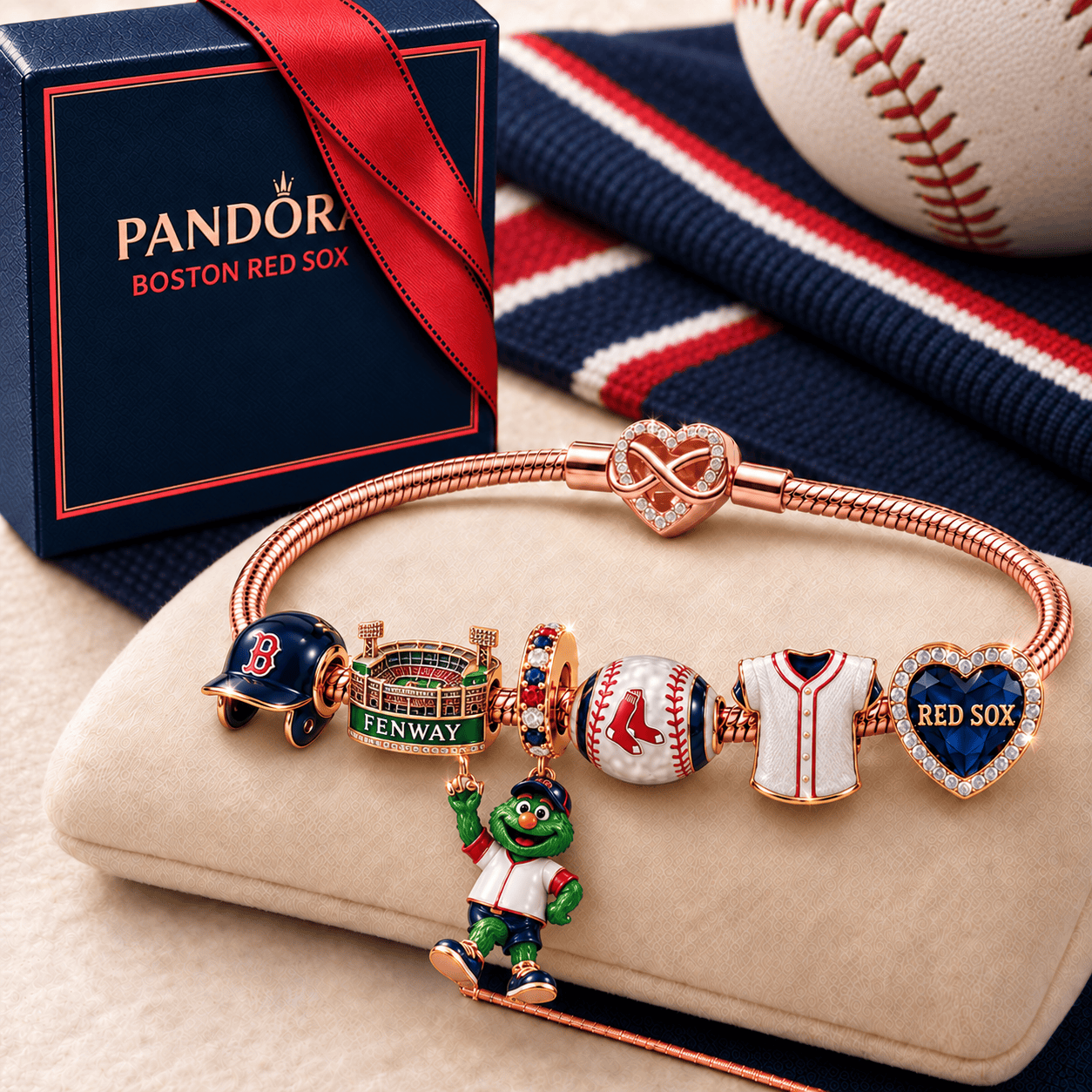 BRX Rose Gold Charm Bracelet Set TMH