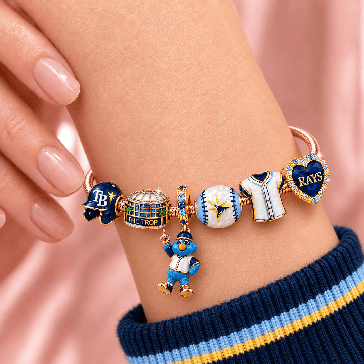TPBR Rose Gold Charm Bracelet Set TMH