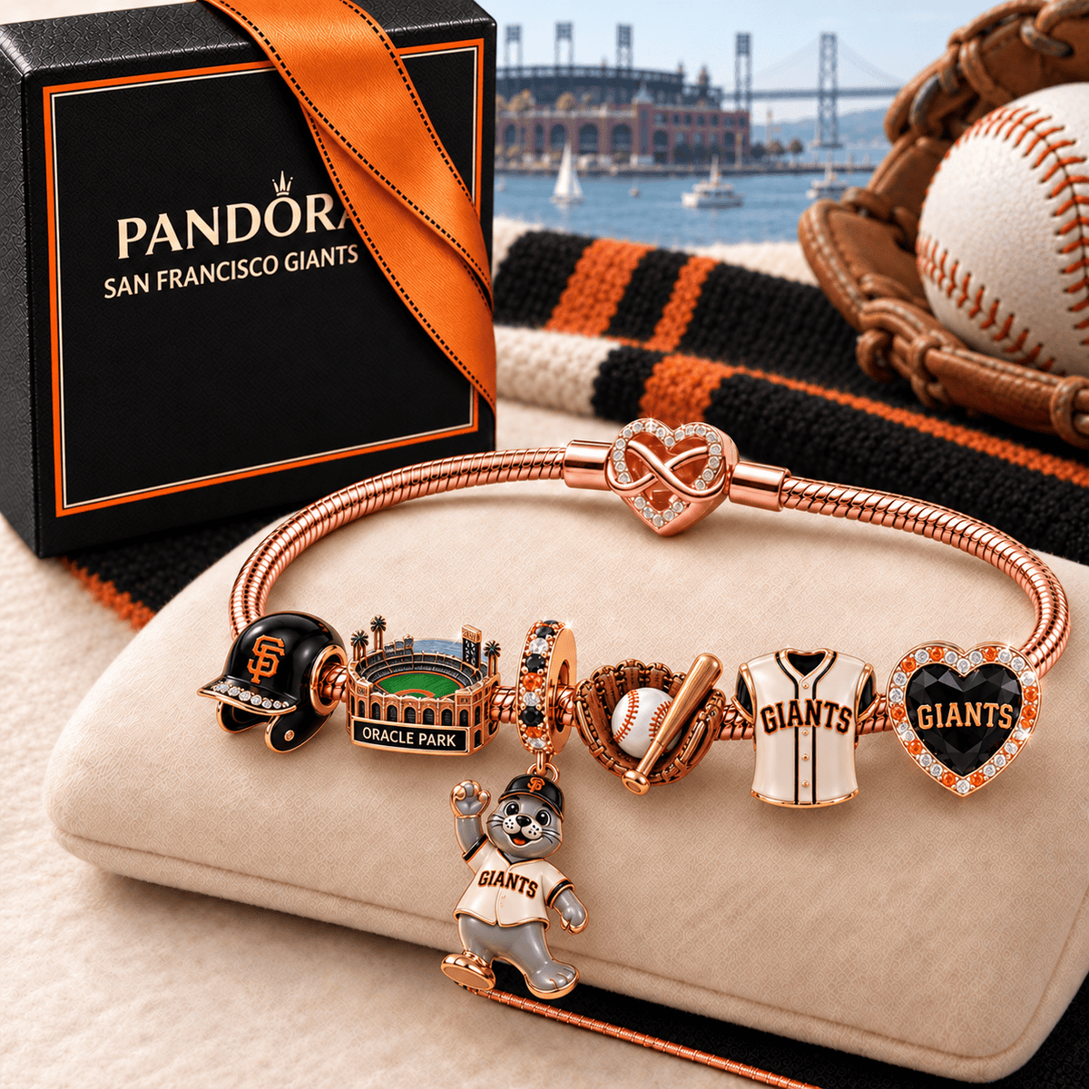 SFG Rose Gold Charm Bracelet Set TMH