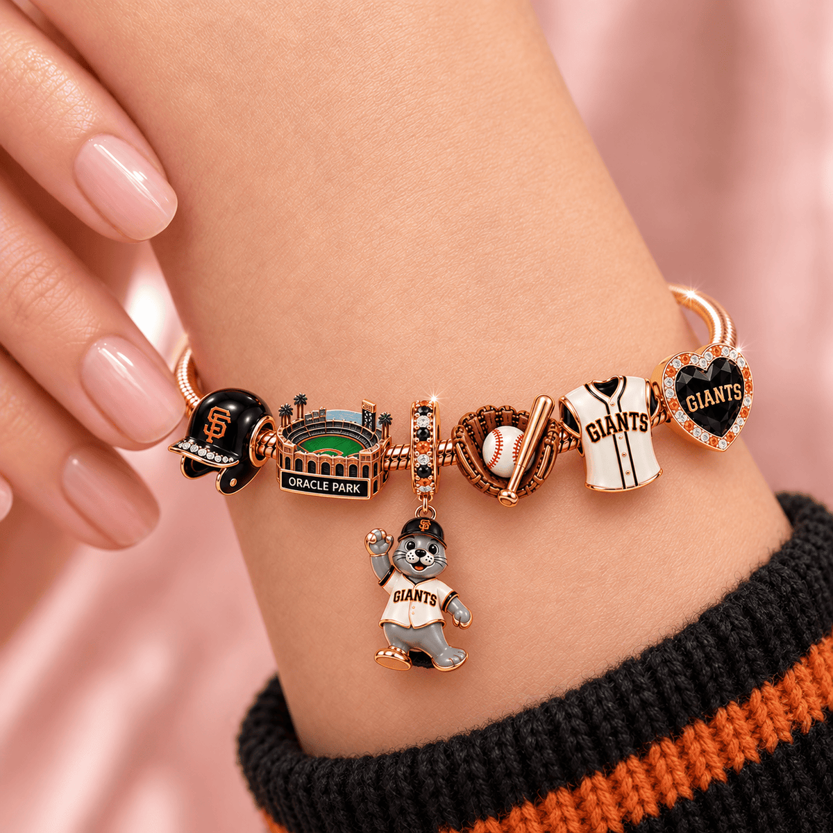 SFG Rose Gold Charm Bracelet Set TMH