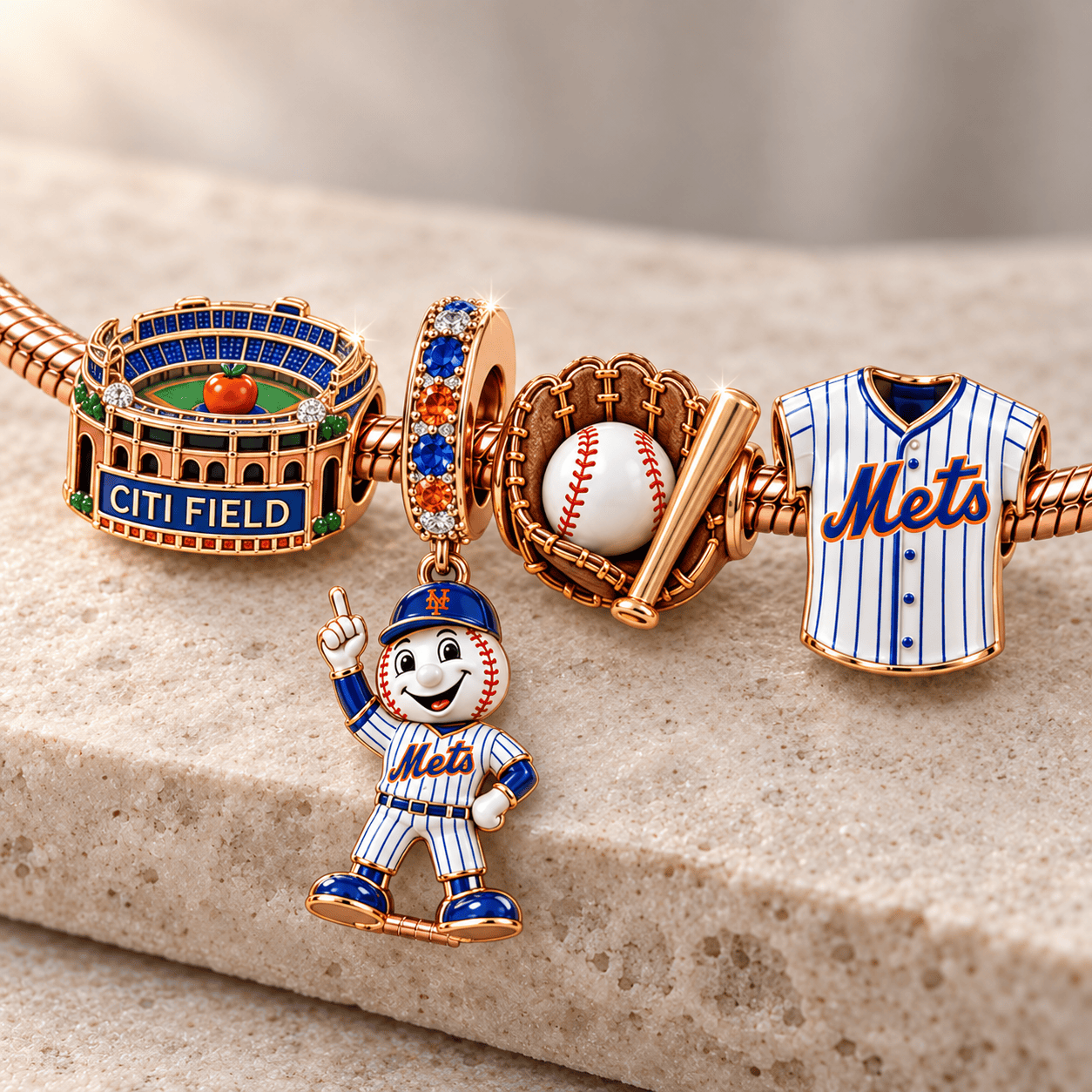NYM Rose Gold Charm Bracelet Set TMH