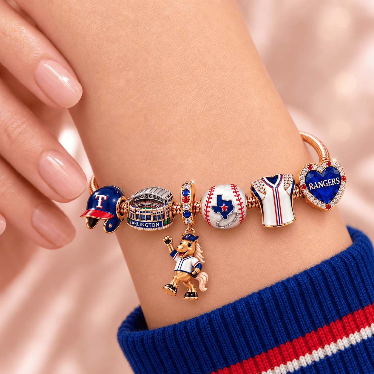 TXG Rose Gold Charm Bracelet Set TMH