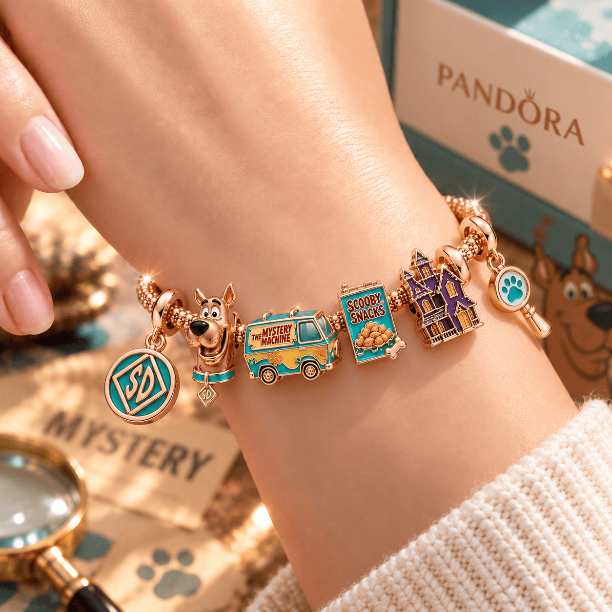 SCBD Rose Gold Charm Bracelet Set TTTT