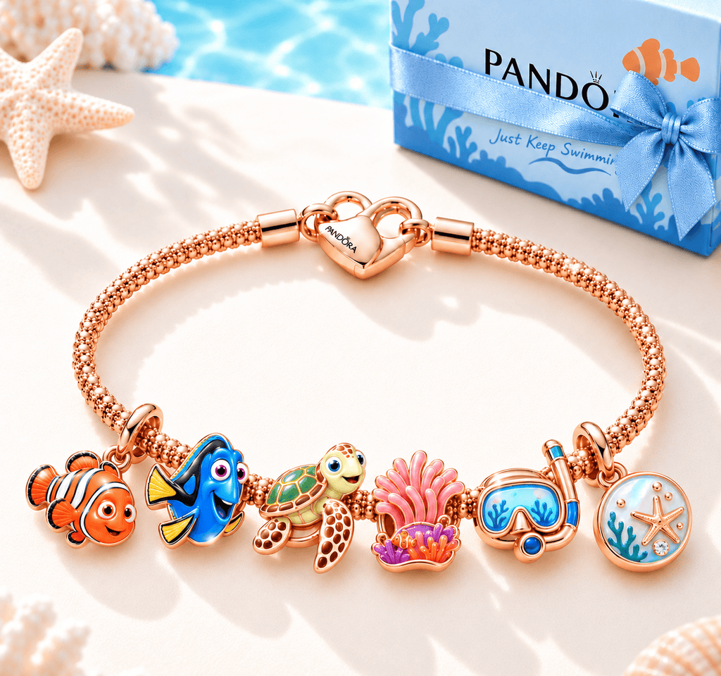 FDNM Rose Gold Charm Bracelet Set TTTT