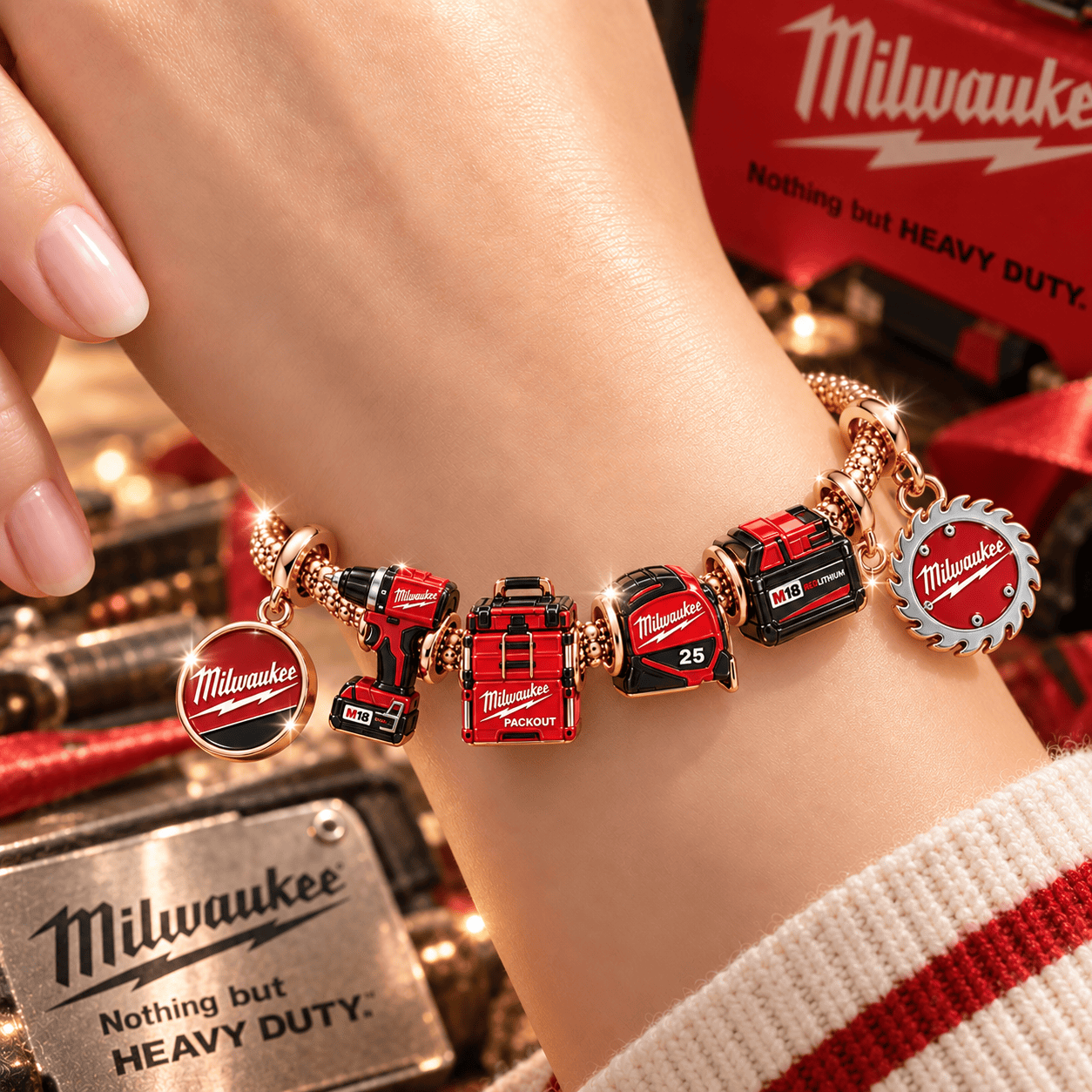 MWK Rose Gold Charm Bracelet Set TTTT