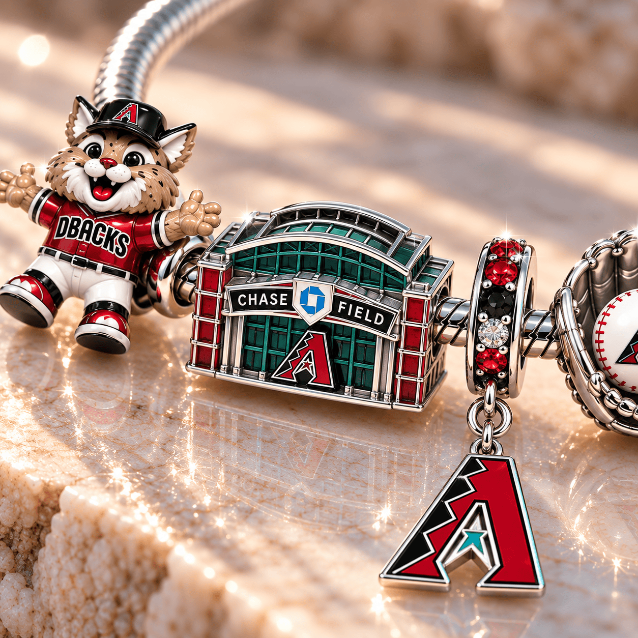 AZDB Silver Charm Bracelet Set BMD