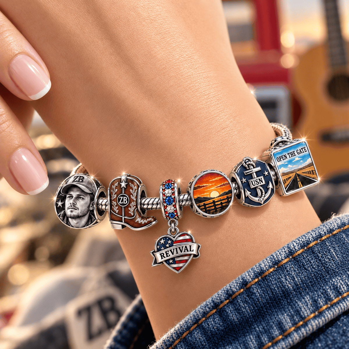 ZBR Silver Charm Bracelet Set BMD
