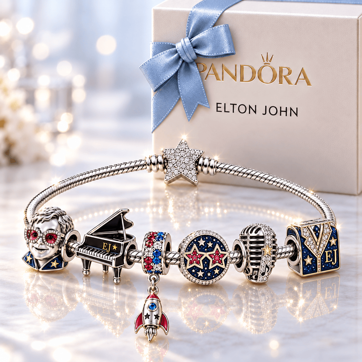 ETJ Silver Charm Bracelet Set BMD
